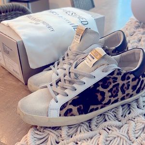 Golden Goose Suede toe Leopard superstars